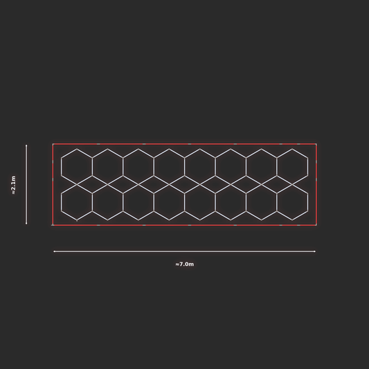 ULTRABEAM LED Light Kit Hex Parallel 6.5x1.9m 492W — Red