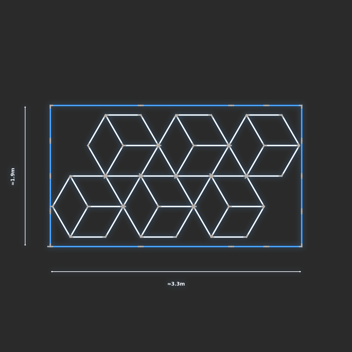 ULTRABEAM LED Light Kit Diamond Rhombus 1.7x3.3m 324W — Blue