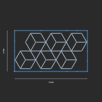 ULTRABEAM LED Light Kit Diamond Rhombus 1.7x3.3m 324W — Blue