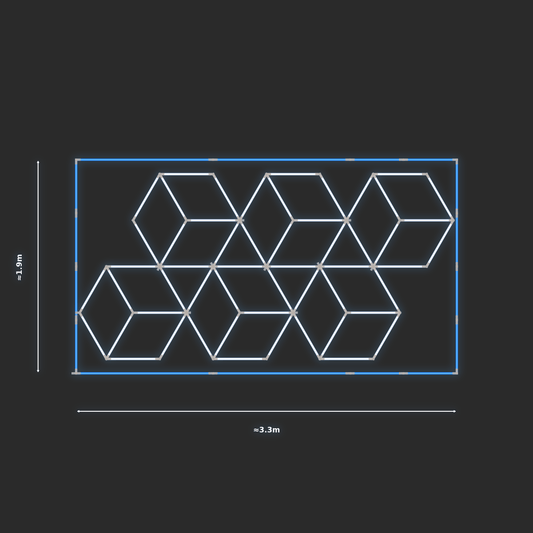 ULTRABEAM LED Light Kit Diamond Rhombus 1.7x3.3m 324W — Blue