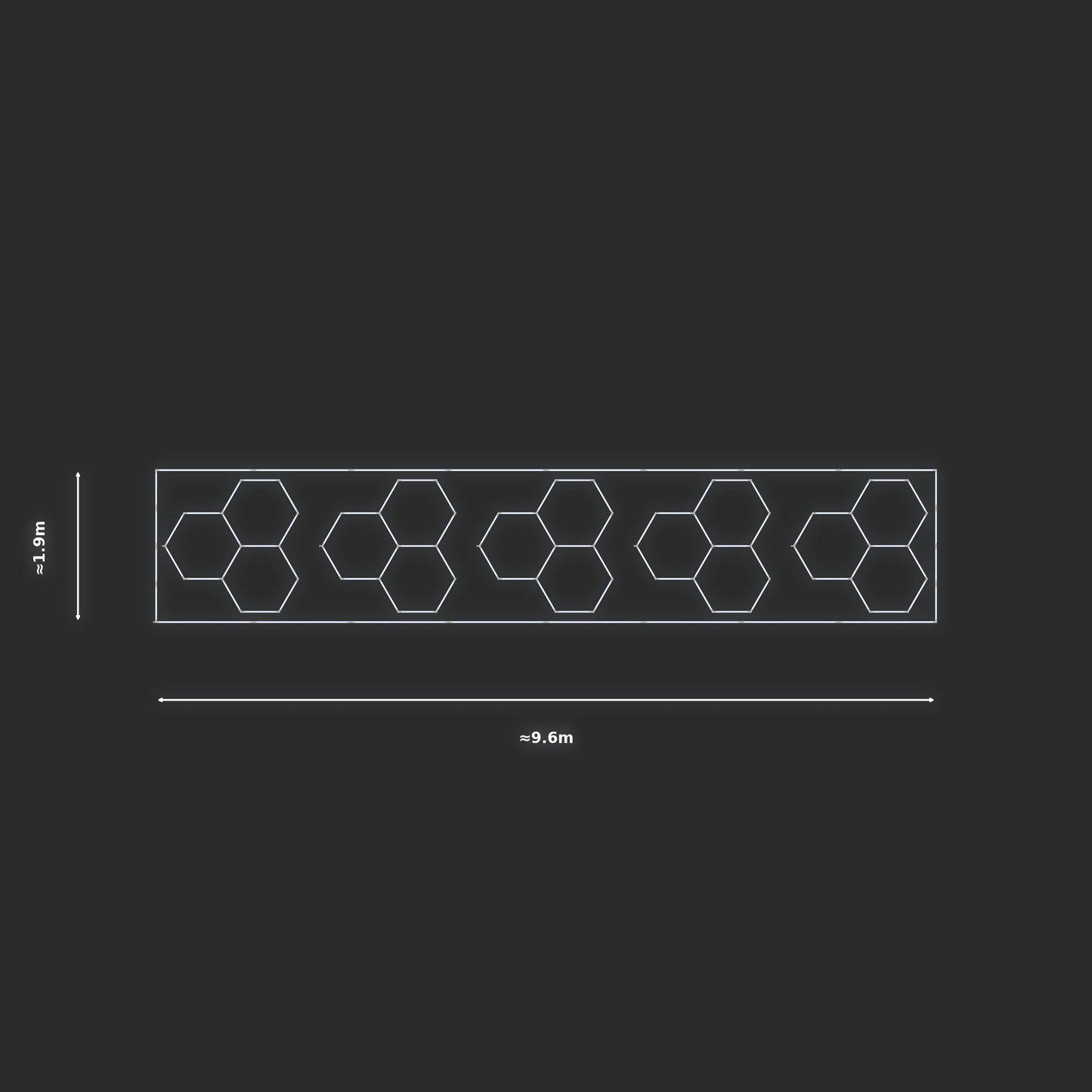 ULTRABEAM LED Light Kit Hex Classic 1.7x1.7m 90W — Cool White, 5-pack