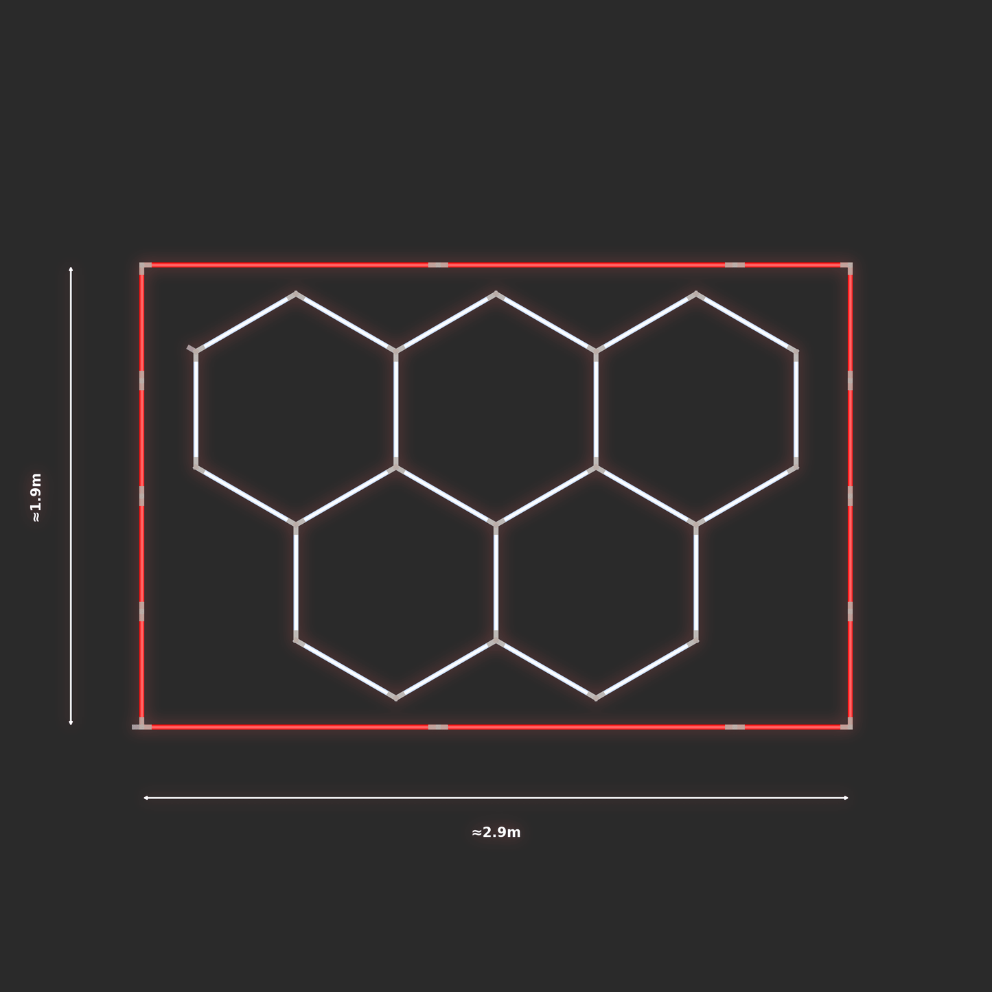 ULTRABEAM LED Light Kit Hex Classic 1.7x2.5m 138W — Red