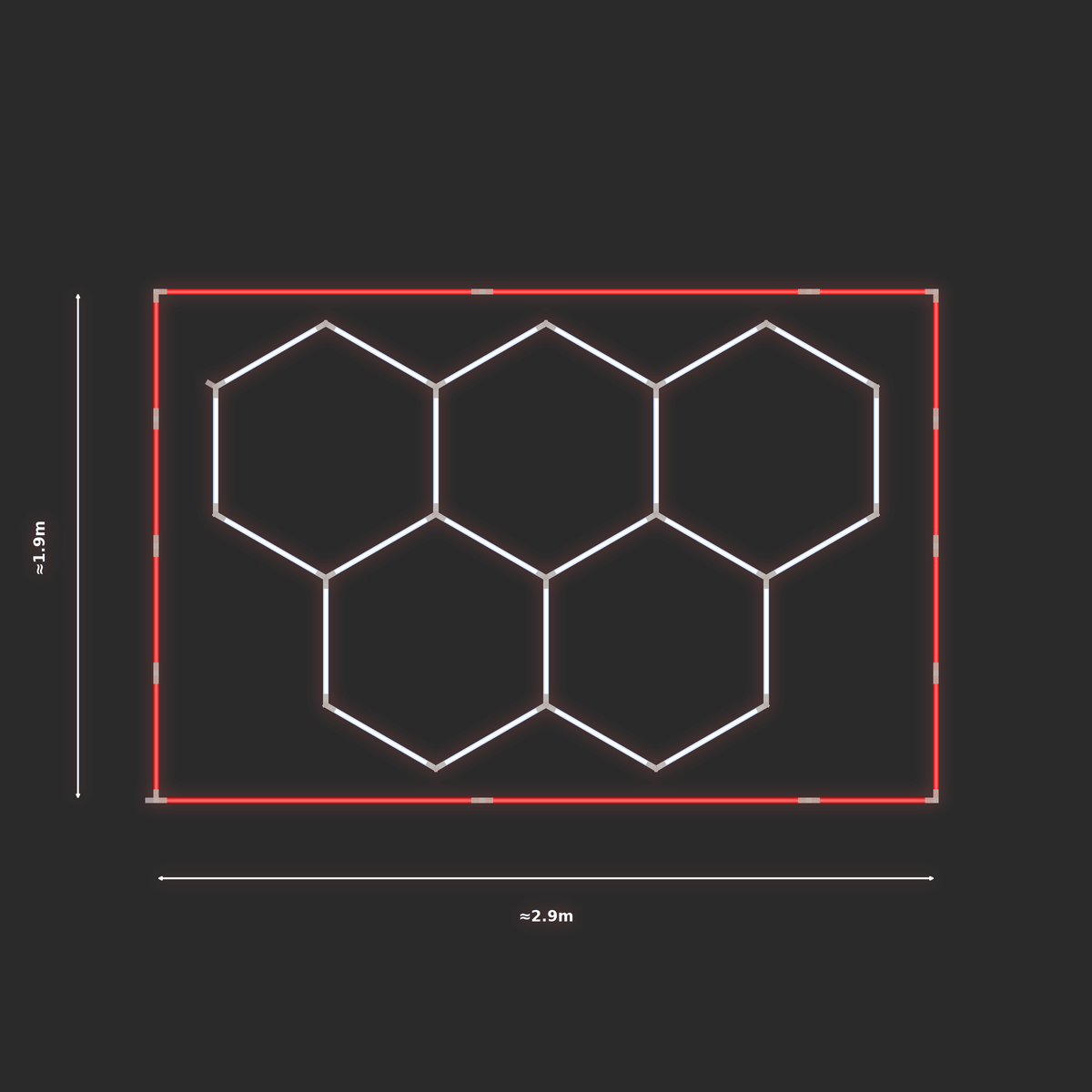 ULTRABEAM LED Light Kit Hex Classic 1.7x2.5m 138W — Red