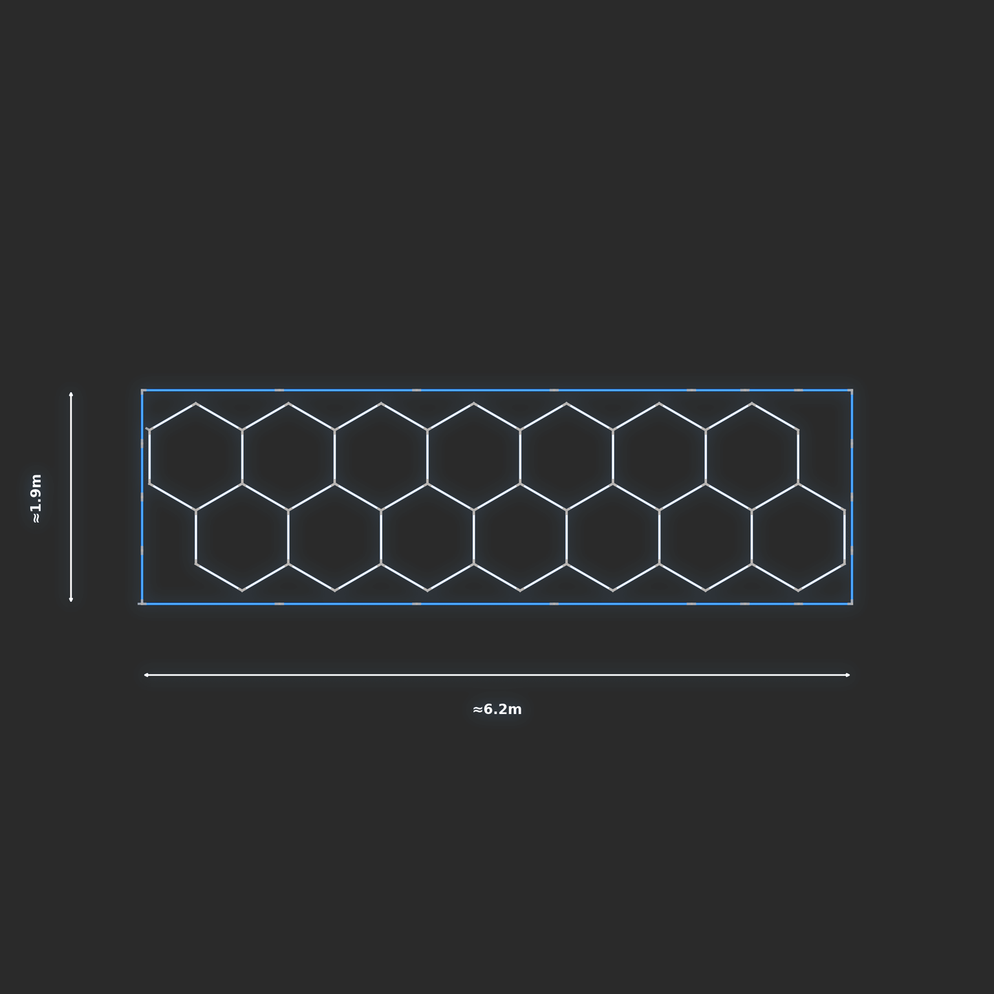 ULTRABEAM LED Light Kit Hex Classic 1.7x6.1m 354W — Blue