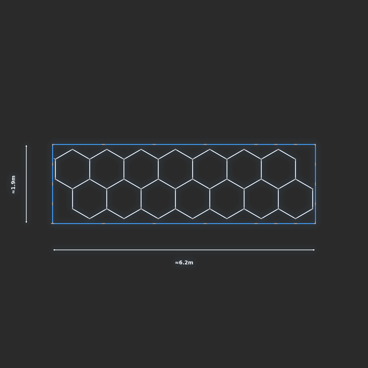 ULTRABEAM LED Light Kit Hex Classic 1.7x6.1m 354W — Blue
