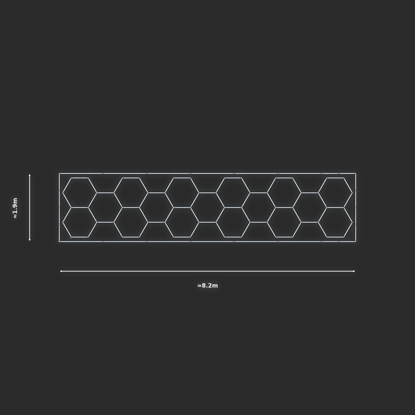 ULTRABEAM LED Light Kit Hex Classic 8x1.7m 456W — Cool White