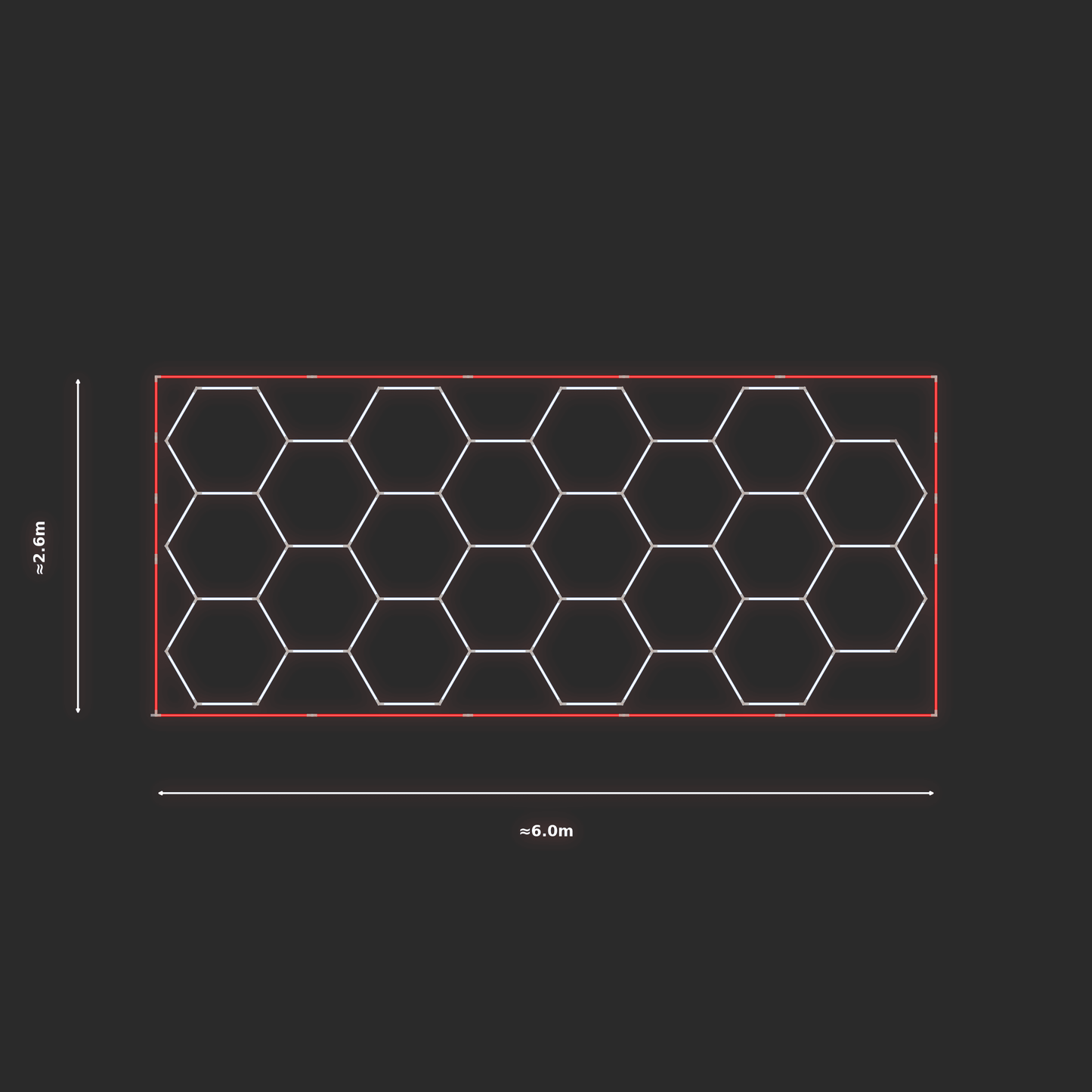 ULTRABEAM LED Light Kit Hex Classic 5.9x2.5m 480W — Red