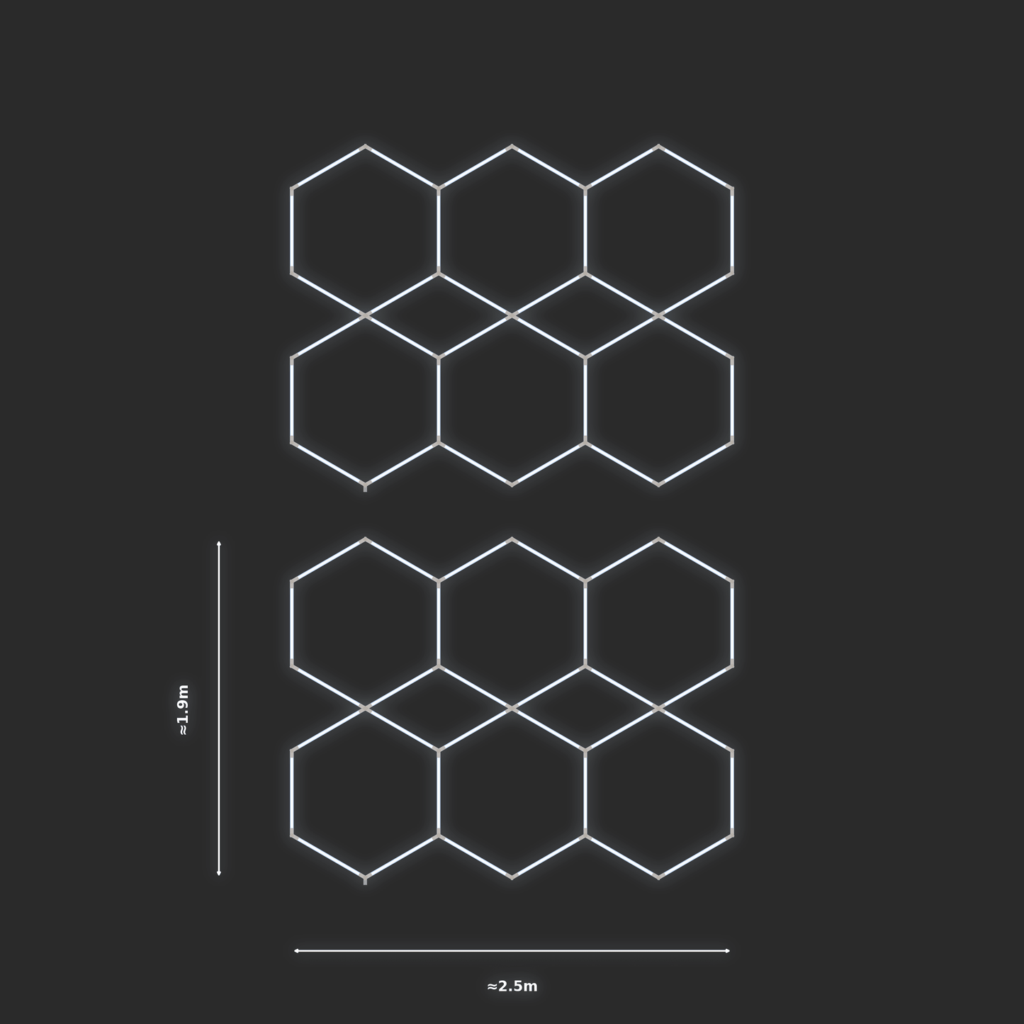 ULTRABEAM LED Light Kit Hex Parallel 2.5x1.9m 192W — None, 2-pack