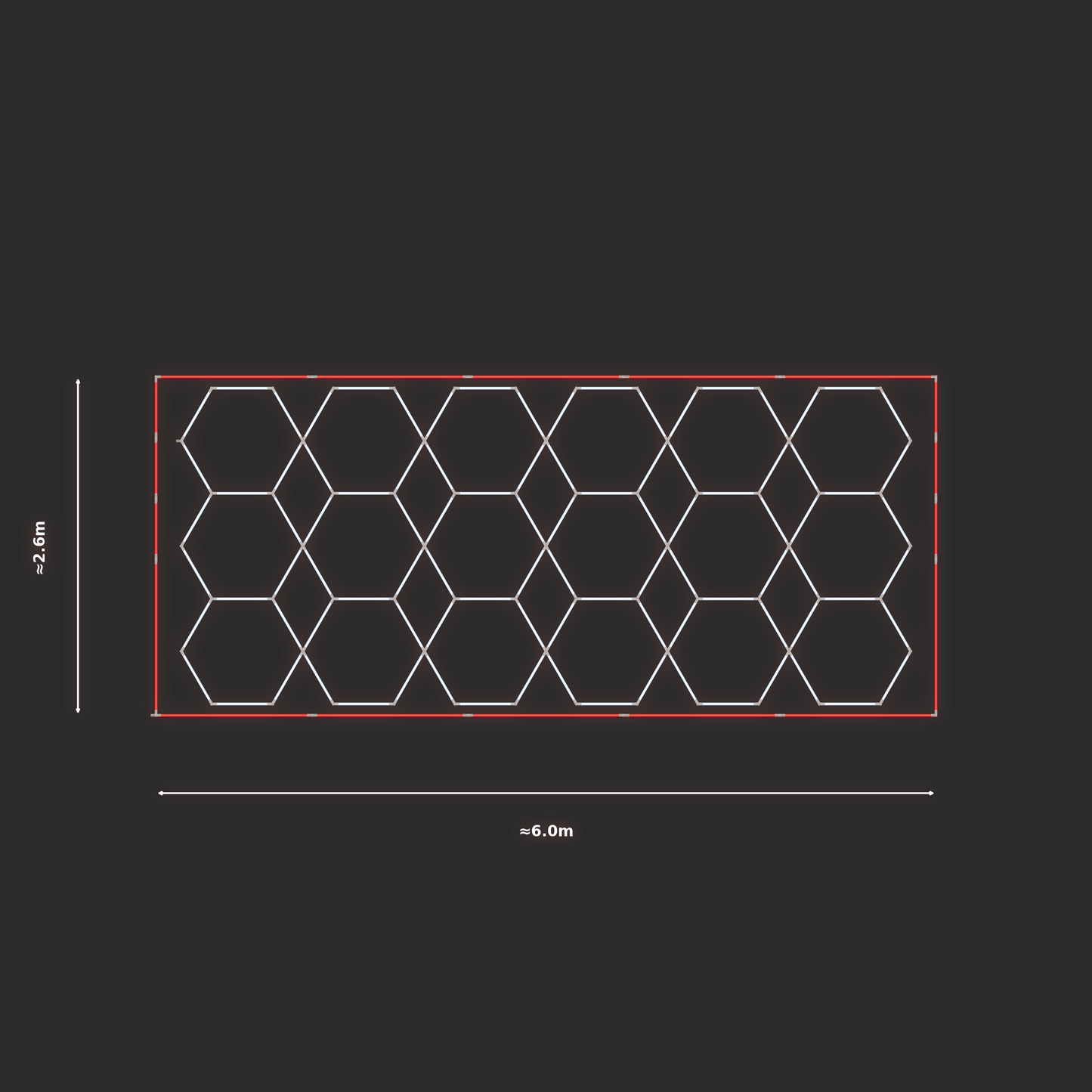 ULTRABEAM LED Light Kit Hex Parallel 2.5x5.7m 576W — Red
