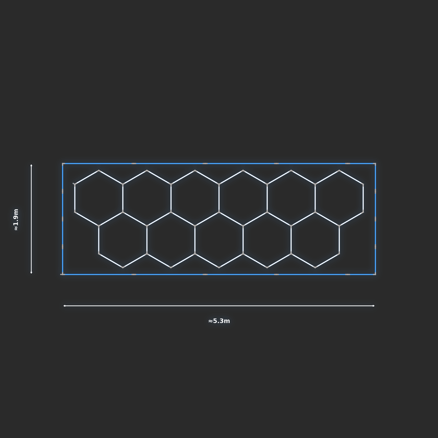 ULTRABEAM LED Light Kit Hex Classic 1.7x4.9m 282W — Blue