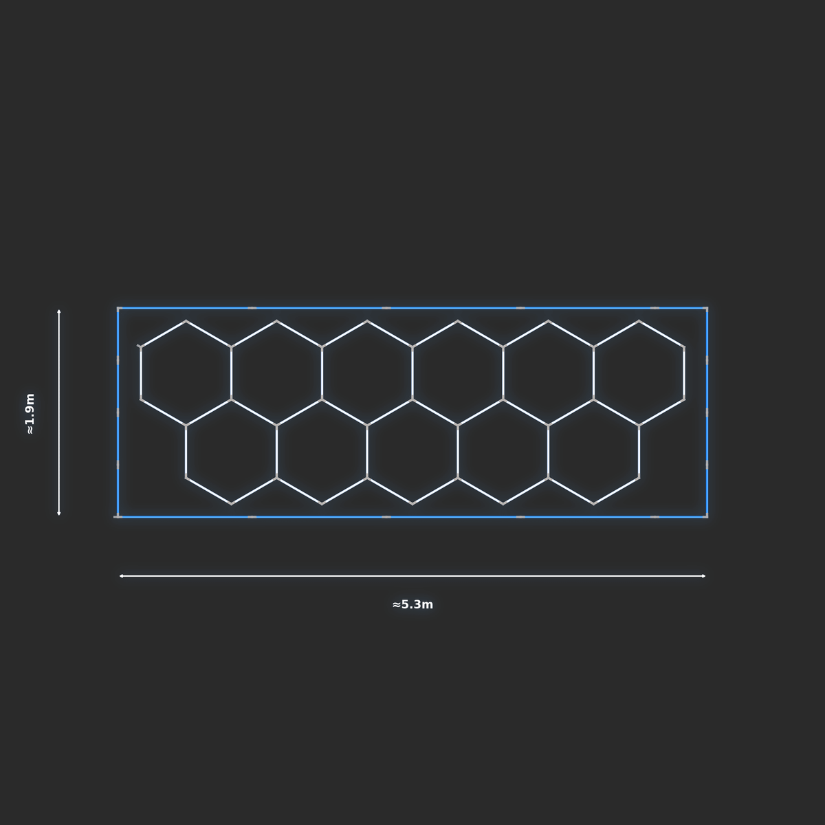 ULTRABEAM LED Light Kit Hex Classic 1.7x4.9m 282W — Blue