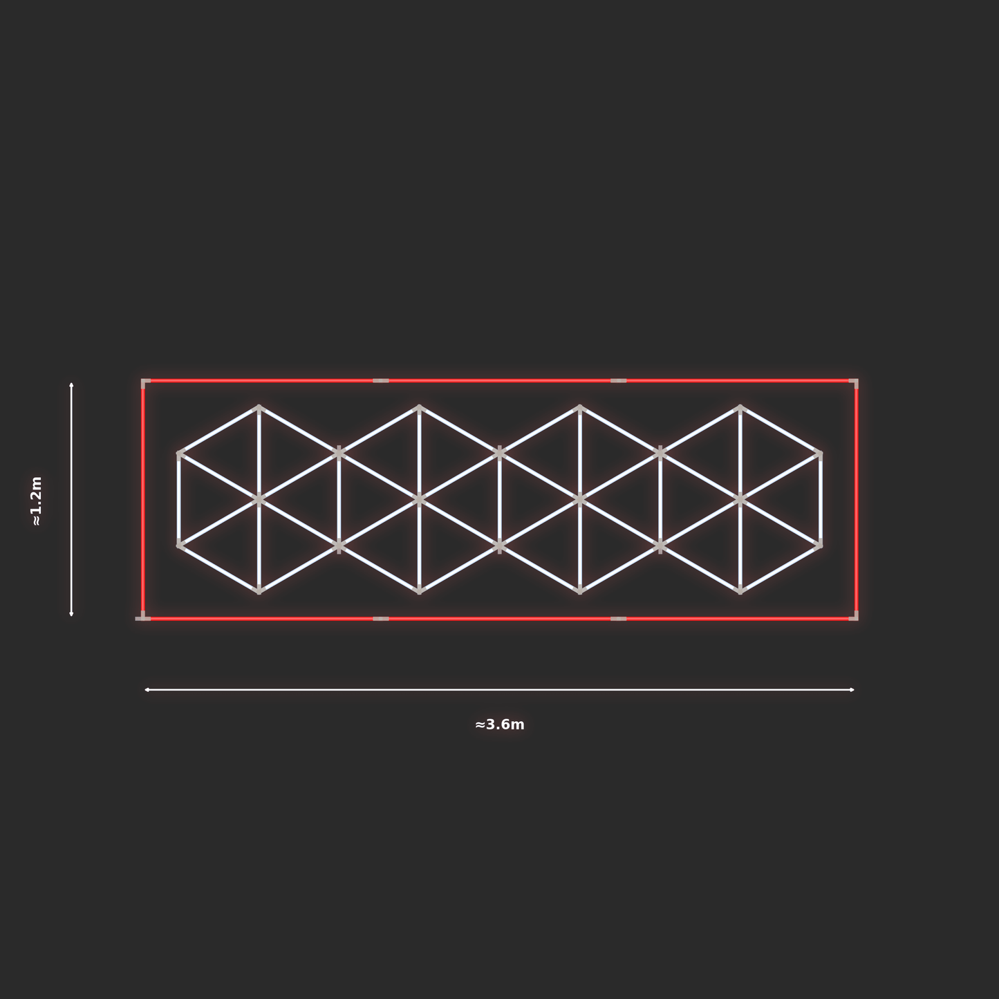 ULTRABEAM LED Light Kit Hex Subdivided 3.3x1m 270W — Red