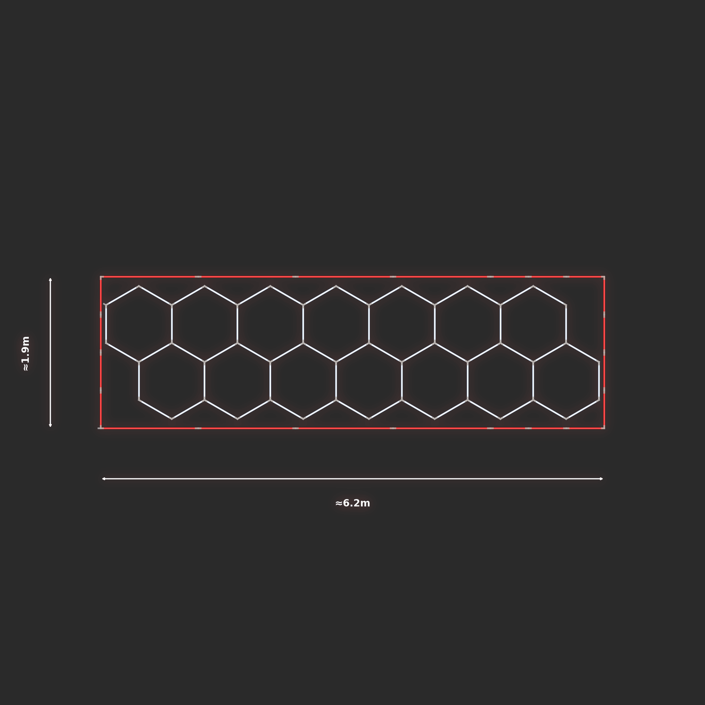 ULTRABEAM LED Light Kit Hex Classic 1.7x6.1m 354W — Red