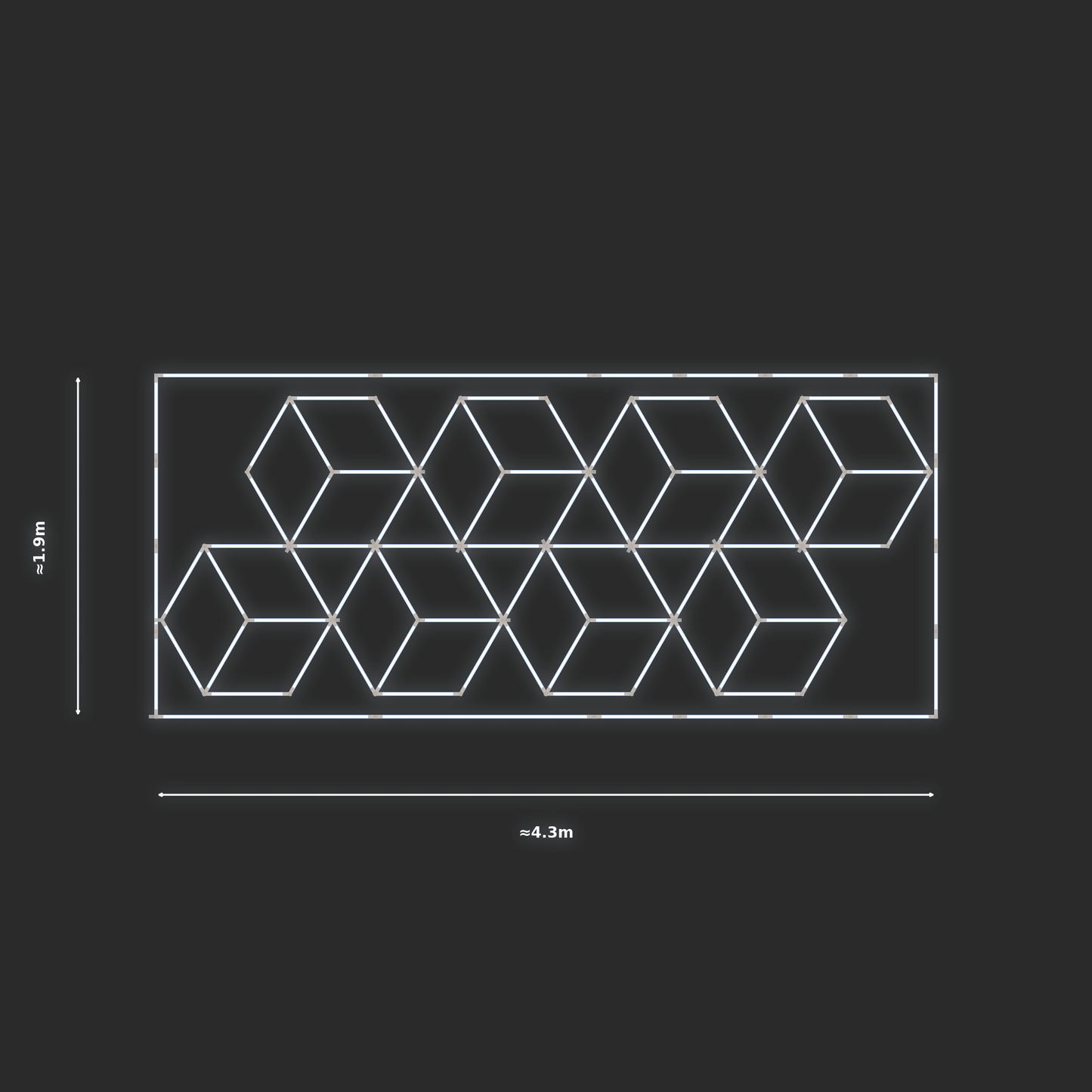 ULTRABEAM LED Light Kit Diamond Rhombus 1.7x4.2m 432W — Cool White