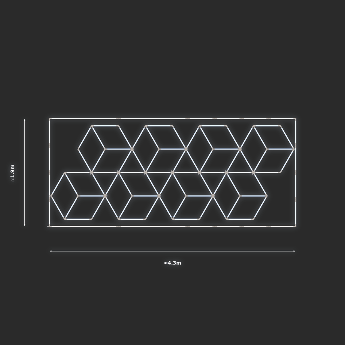 ULTRABEAM LED Light Kit Diamond Rhombus 1.7x4.2m 432W — Cool White