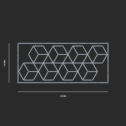 ULTRABEAM LED Light Kit Diamond Rhombus 1.7x4.2m 432W — Cool White