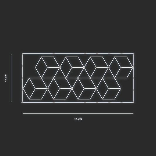 ULTRABEAM LED Light Kit Diamond Rhombus 1.7x4.2m 432W — Cool White