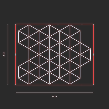 ULTRABEAM LED Light Kit Hex Subdivided 2.9x2.4m 552W — Red