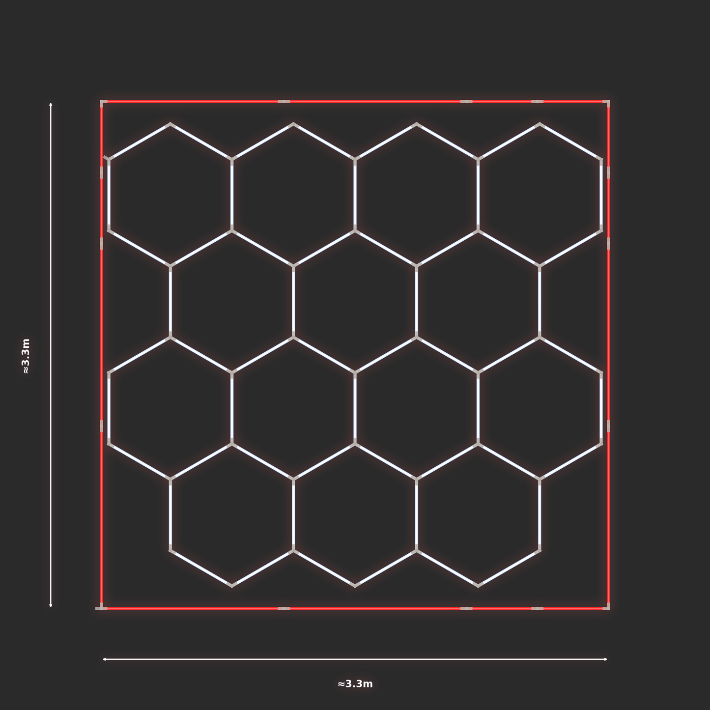 ULTRABEAM LED Light Kit Hex Classic 3.1x3.3m 336W — Red