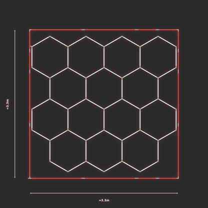 ULTRABEAM LED Light Kit Hex Classic 3.1x3.3m 336W — Red