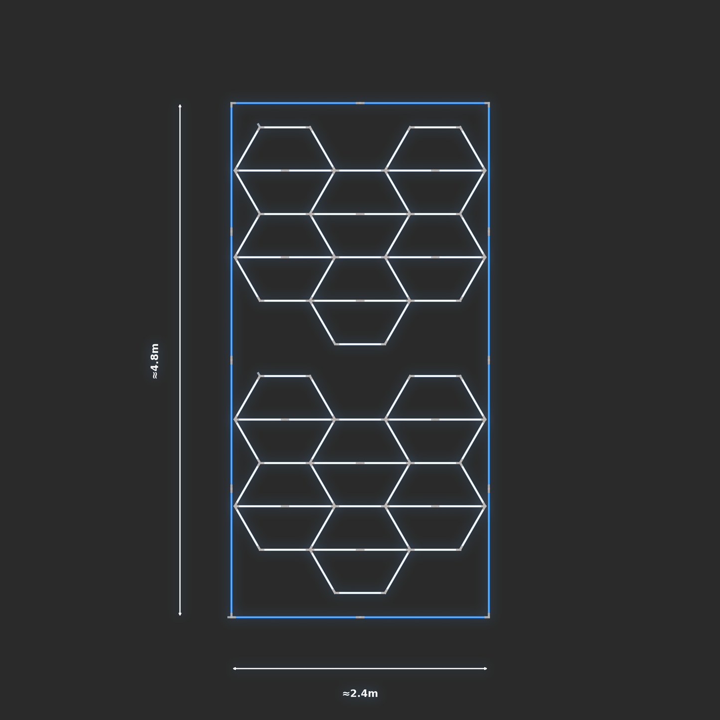 ULTRABEAM LED Light Kit Hex Vertical 2.1x2.4m 234W — Blue, 2-pack