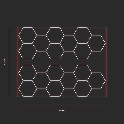 ULTRABEAM LED Light Kit Hex Classic 4.5x1.7m 246W — Red, 2-pack