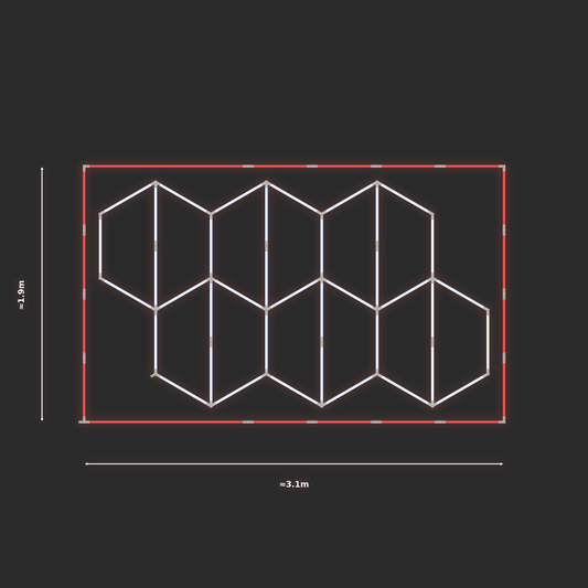 ULTRABEAM LED Light Kit Hex Vertical 2.9x1.7m 234W — Red