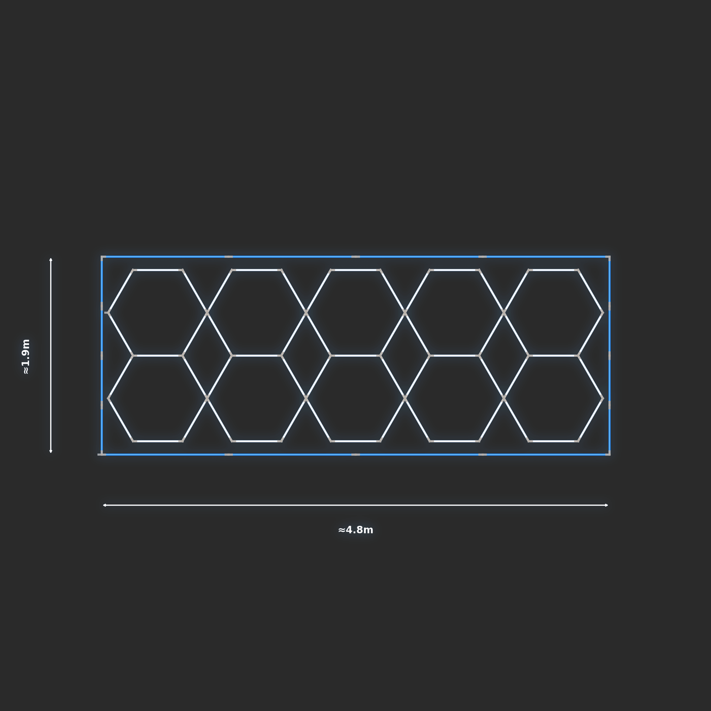 ULTRABEAM LED Light Kit Hex Parallel 1.7x4.7m 330W — Blue