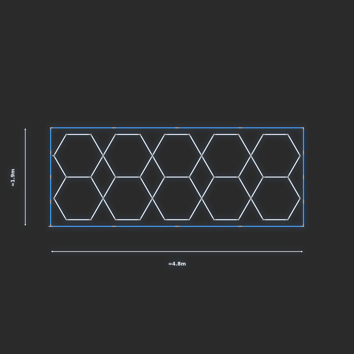 ULTRABEAM LED Light Kit Hex Parallel 1.7x4.7m 330W — Blue