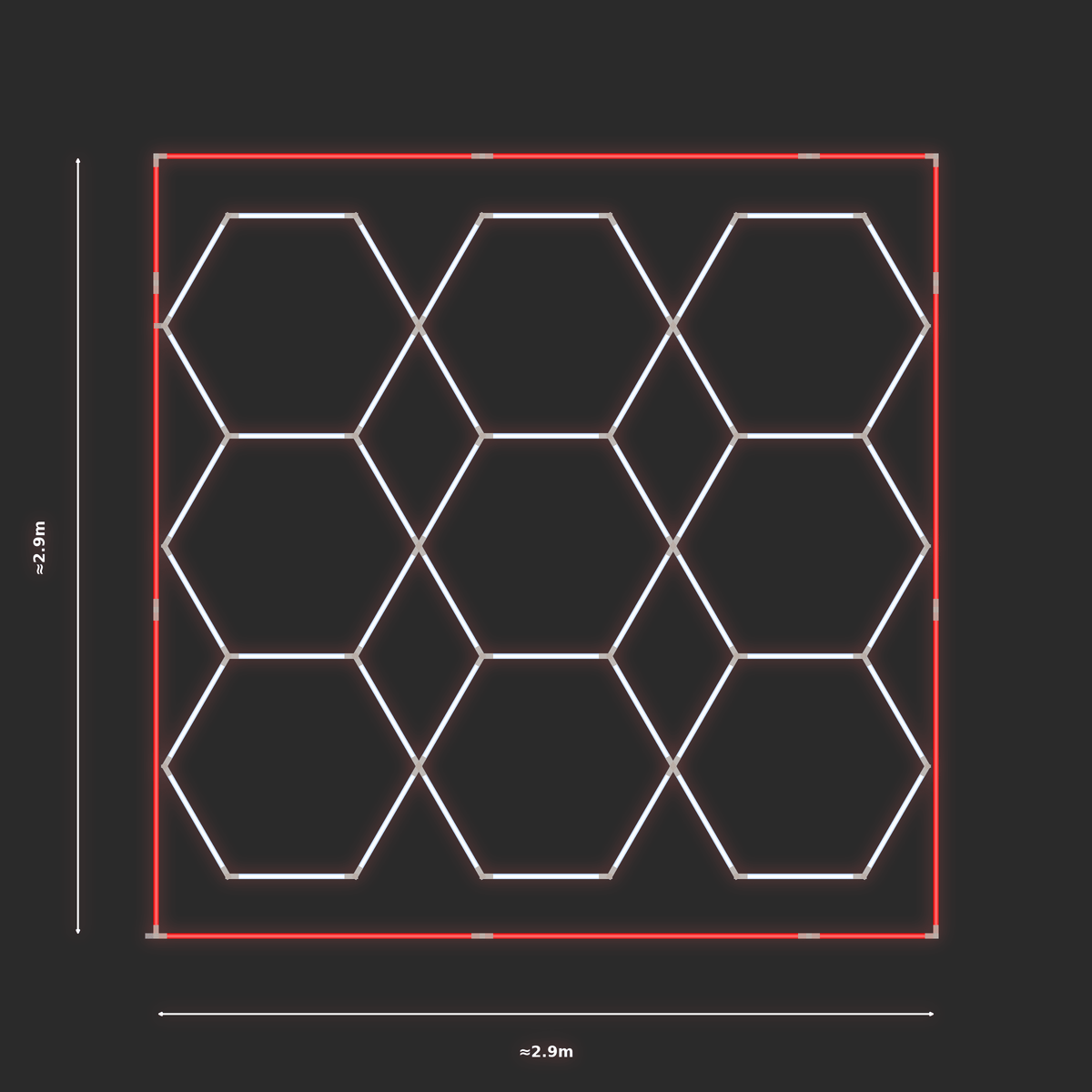 ULTRABEAM LED Light Kit Hex Parallel 2.5x2.8m 288W — Red