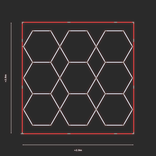 ULTRABEAM LED Light Kit Hex Parallel 2.5x2.8m 288W — Red