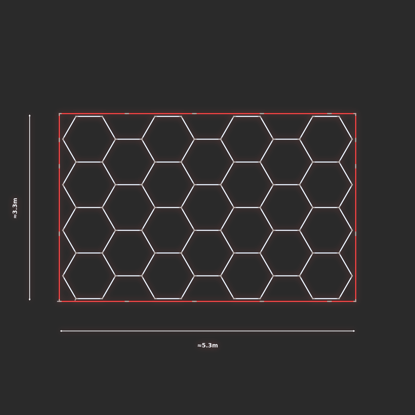 ULTRABEAM LED Light Kit Hex Classic 5.2x3.3m 576W — Red