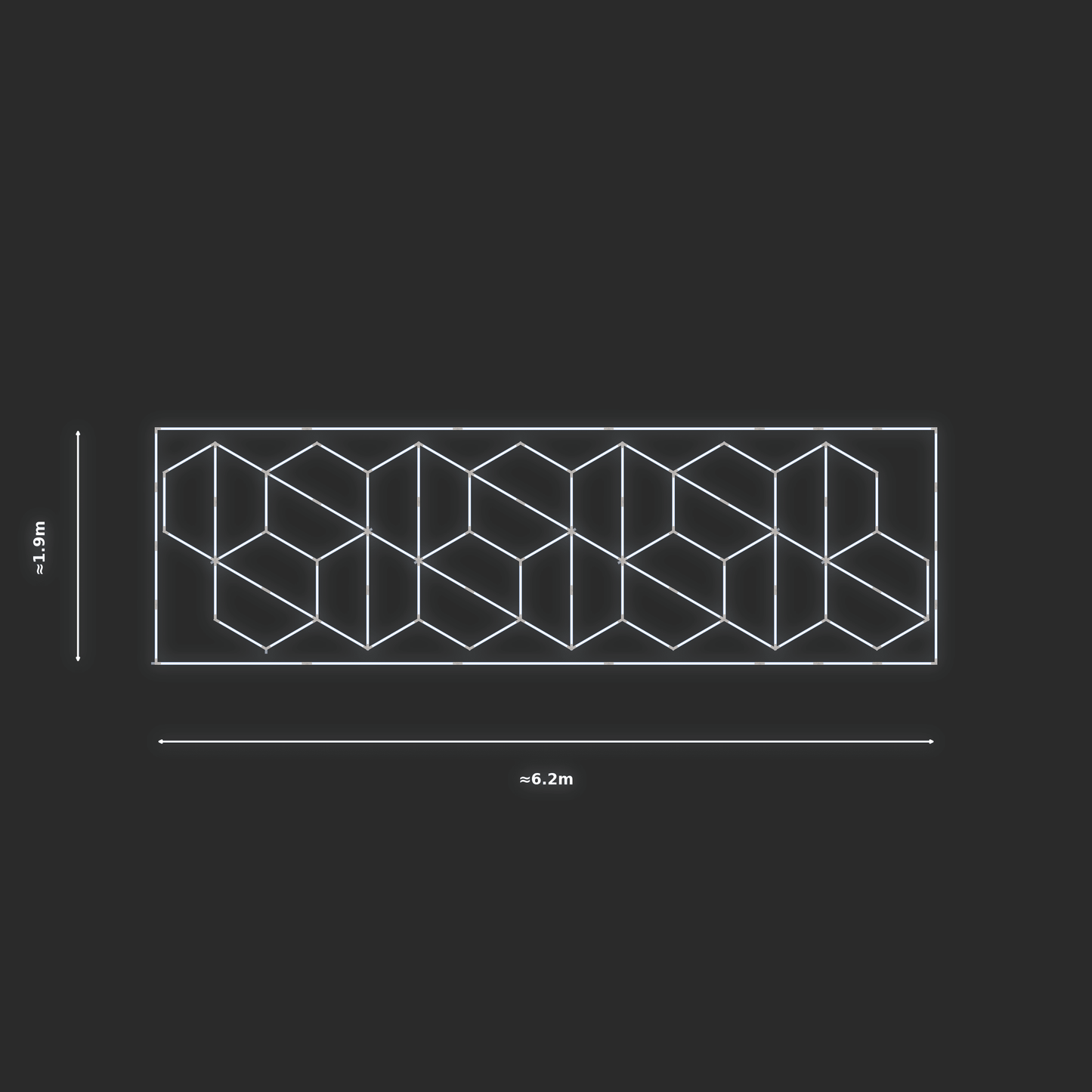 ULTRABEAM LED Light Kit Hex Alternating 6.1x1.7m 522W — Cool White