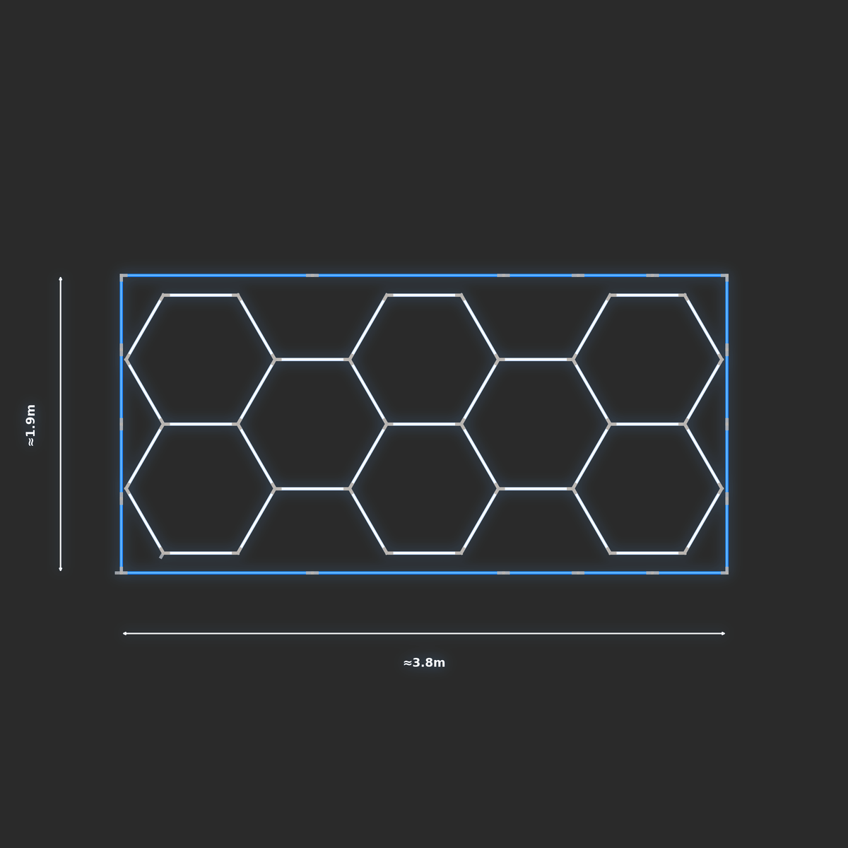 ULTRABEAM LED Light Kit Hex Classic 3.8x1.7m 222W — Blue