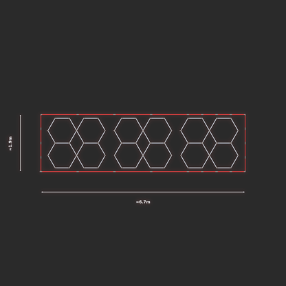 ULTRABEAM LED Light Kit Hex Parallel 1.7x1.9m 132W — Red, 3-pack