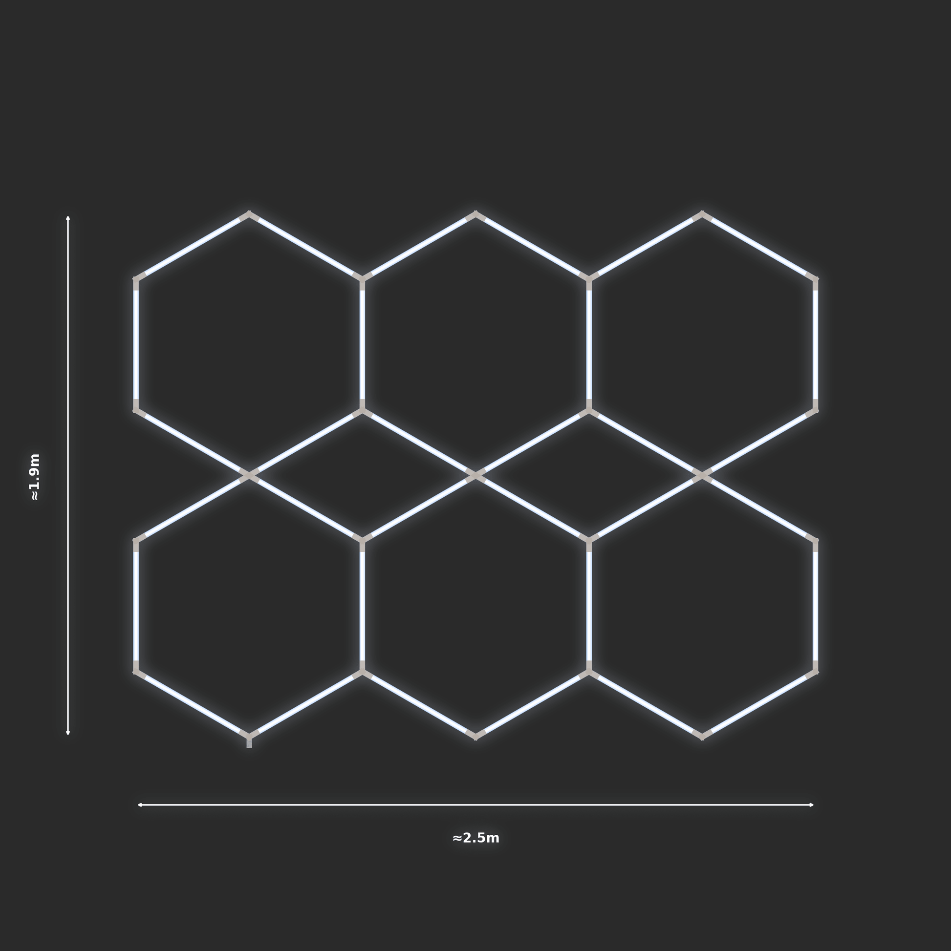 ULTRABEAM LED Light Kit Hex Parallel 2.5x1.9m 192W — None