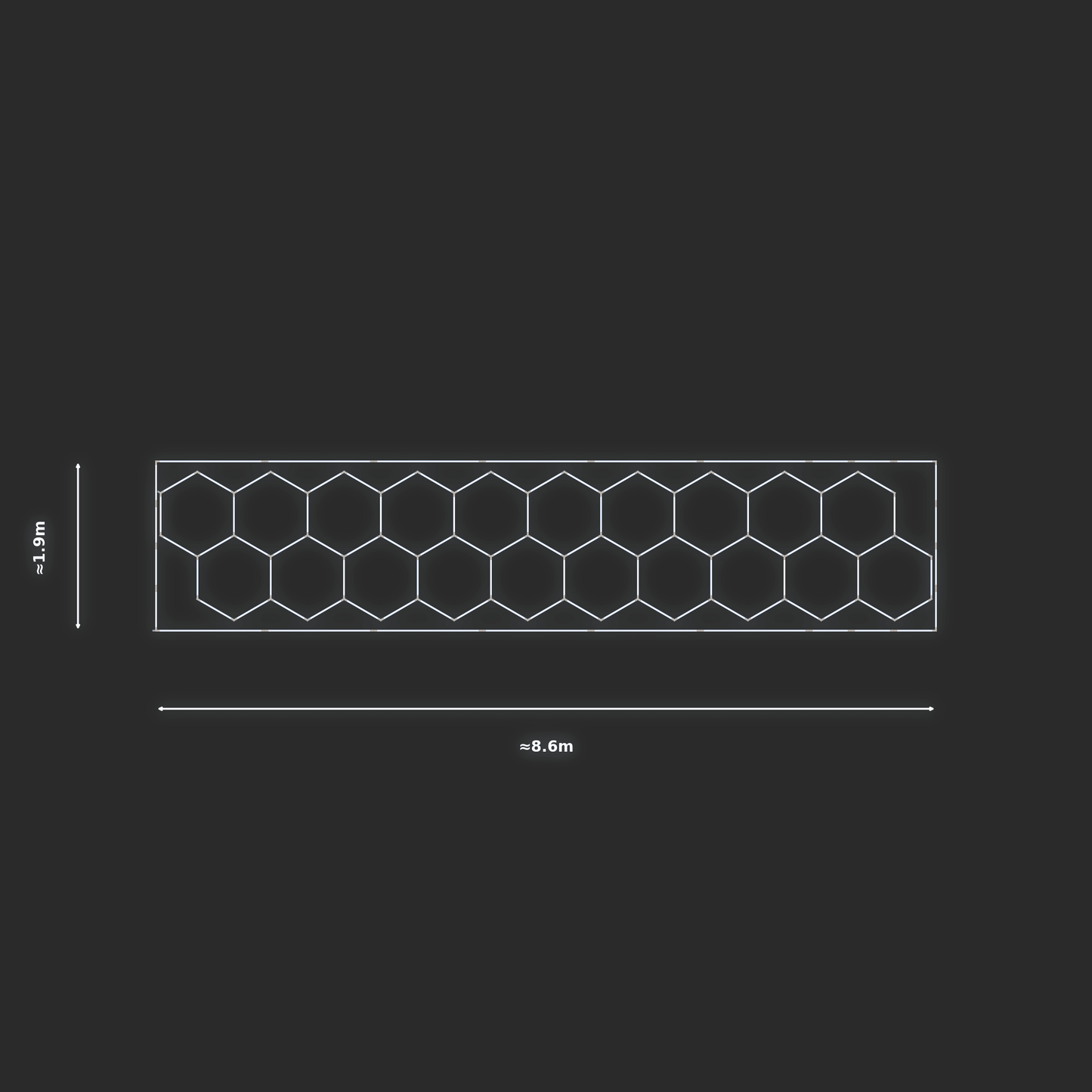 ULTRABEAM LED Light Kit Hex Classic 1.7x8.6m 498W — Cool White
