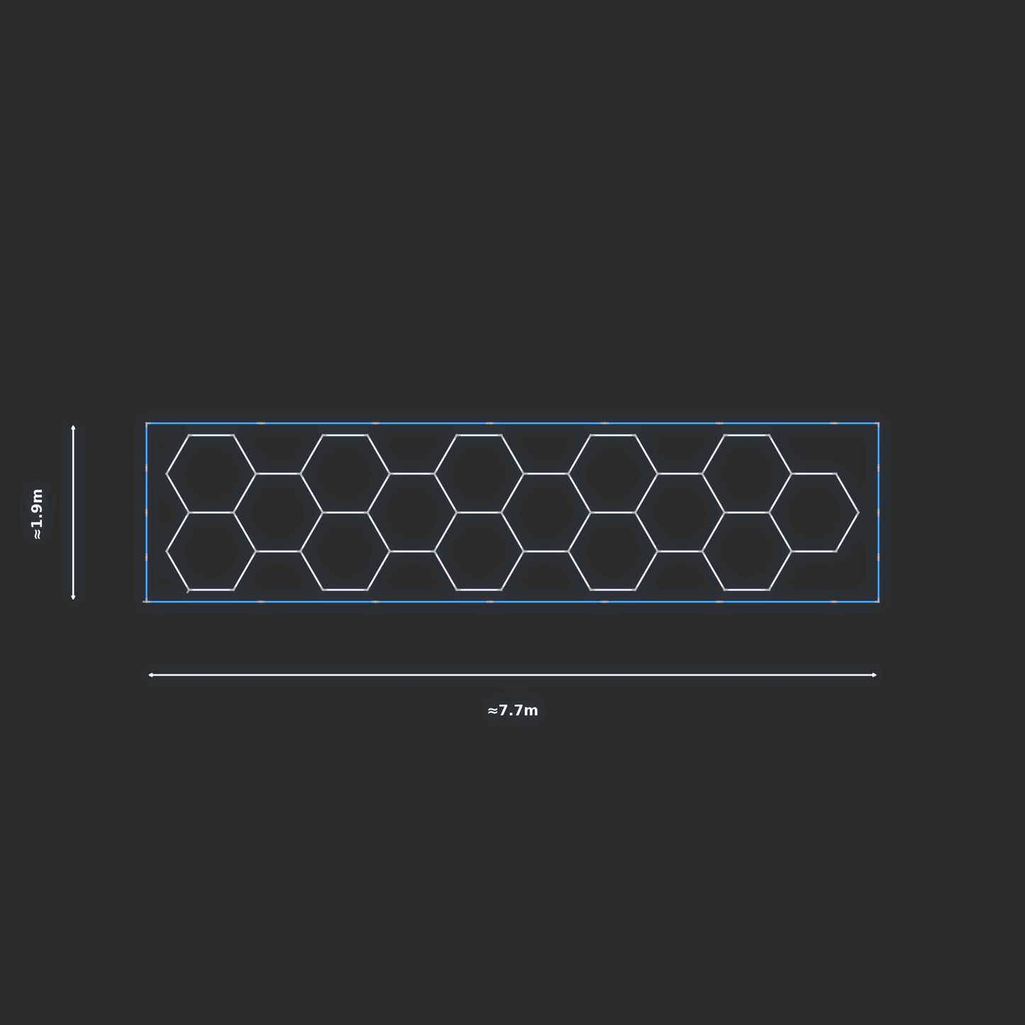 ULTRABEAM LED Light Kit Hex Classic 7.3x1.7m 402W — Blue