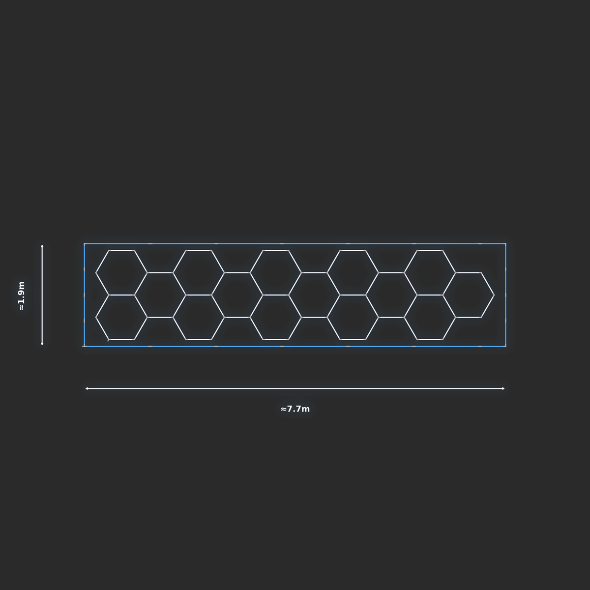 ULTRABEAM LED Light Kit Hex Classic 7.3x1.7m 402W — Blue