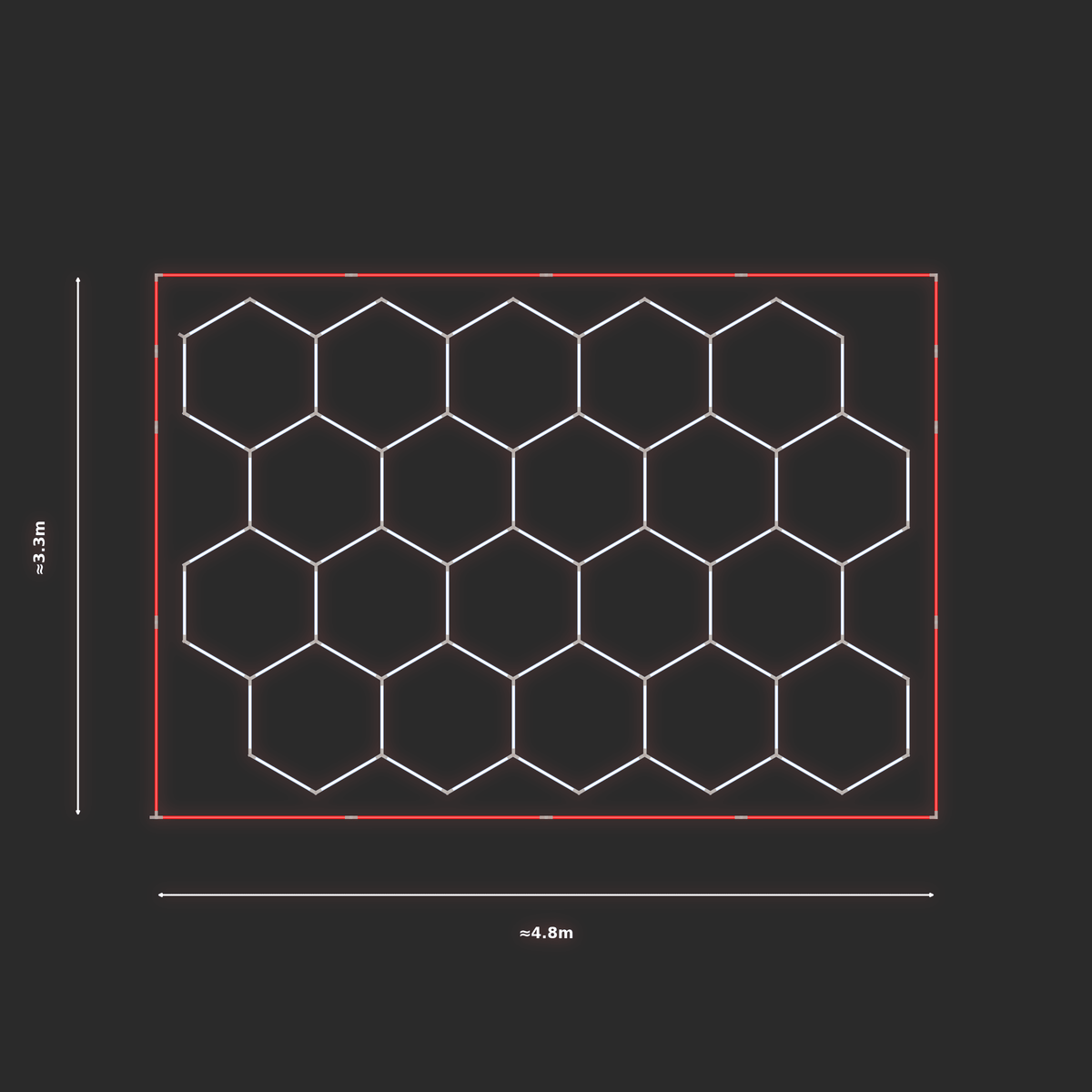 ULTRABEAM LED Light Kit Hex Classic 3.1x4.5m 462W — Red
