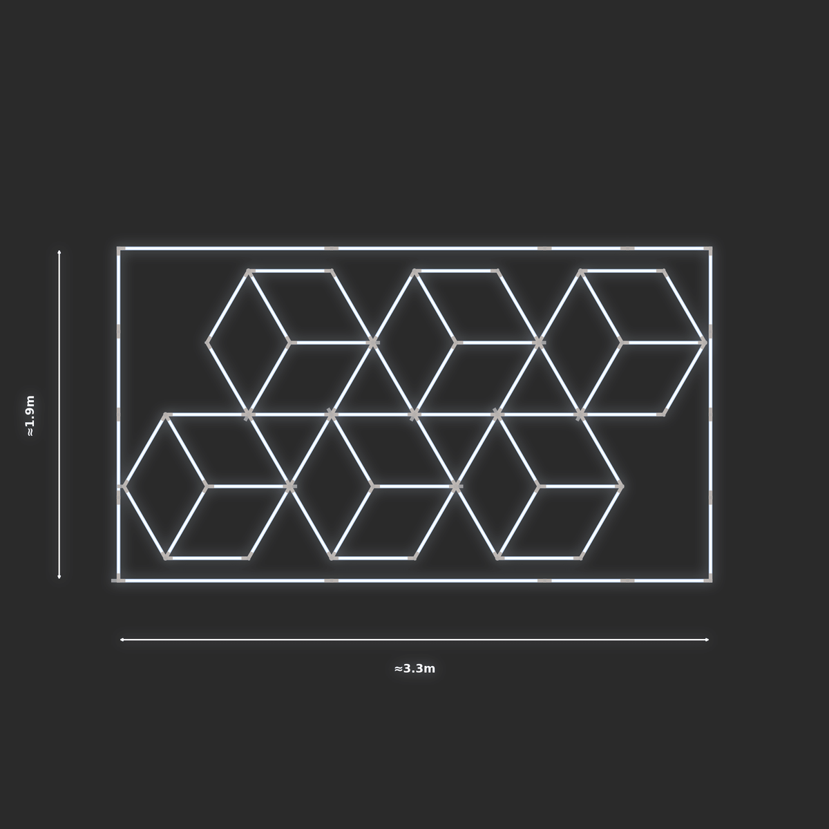 ULTRABEAM LED Light Kit Diamond Rhombus 1.7x3.3m 324W — Cool White