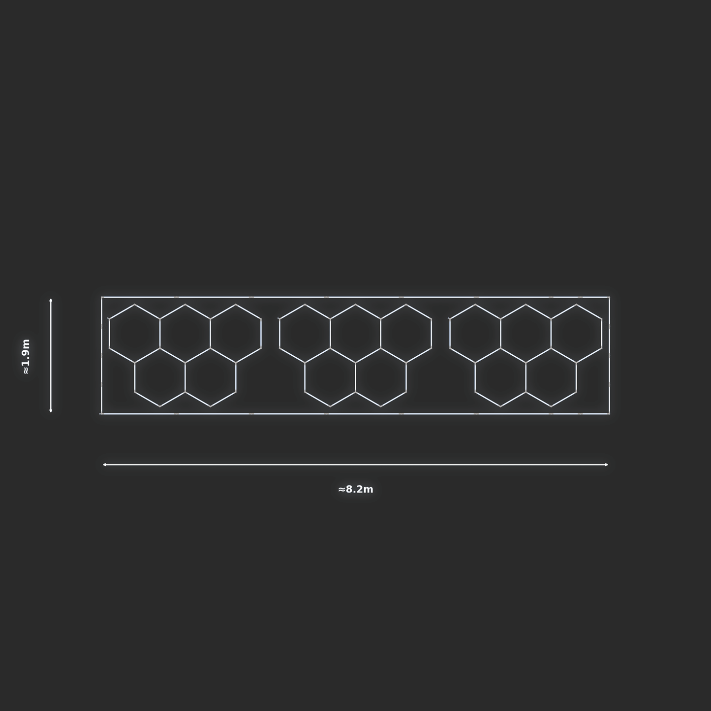 ULTRABEAM LED Light Kit Hex Classic 1.7x2.5m 138W — Cool White, 3-pack