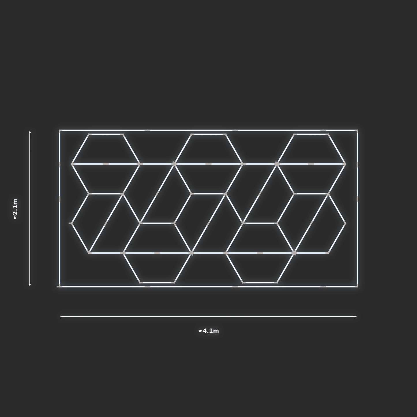 ULTRABEAM LED Light Kit Hex Alternating 2.1x3.8m 378W — Cool White