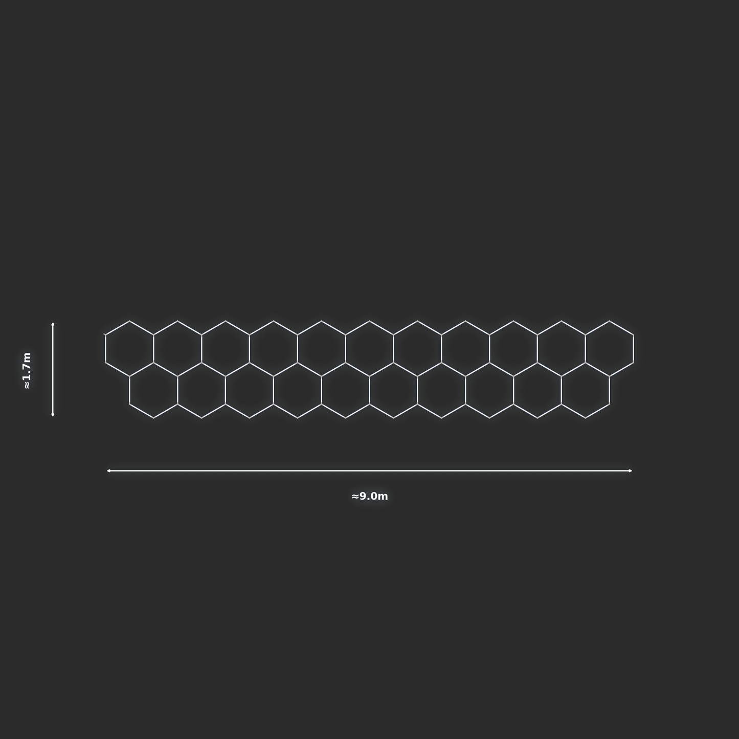 ULTRABEAM LED Light Kit Hex Classic 1.7x9m 522W — None