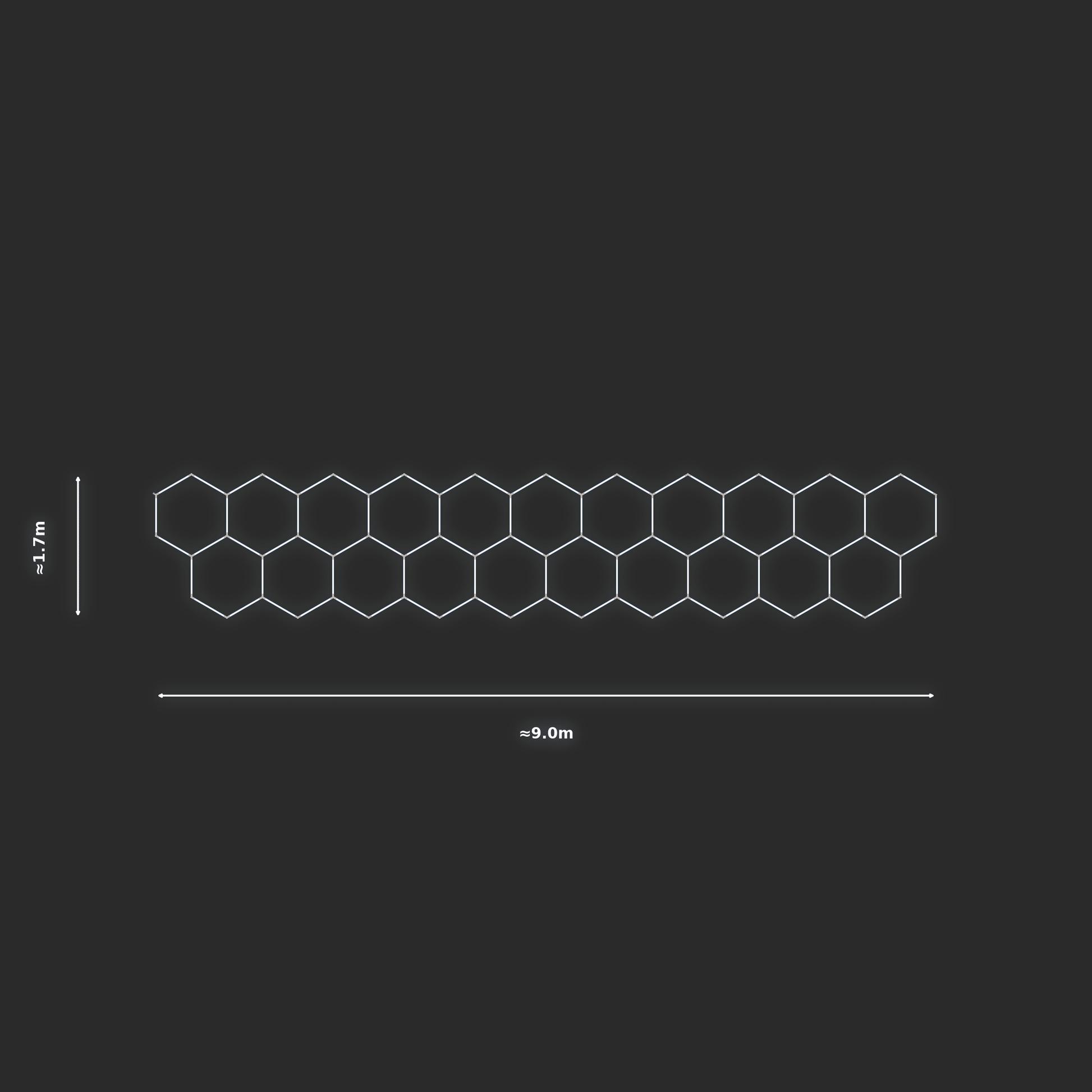 ULTRABEAM LED Light Kit Hex Classic 1.7x9m 522W — None