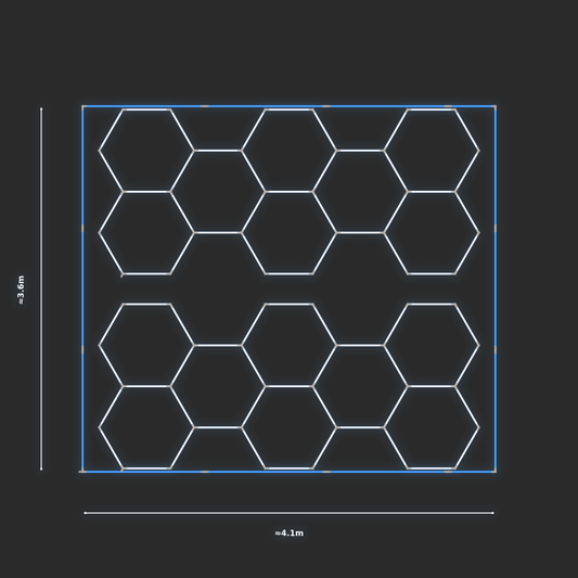 ULTRABEAM LED Light Kit Hex Classic 3.8x1.7m 222W (Pack of 2) — Blue, 2-pack