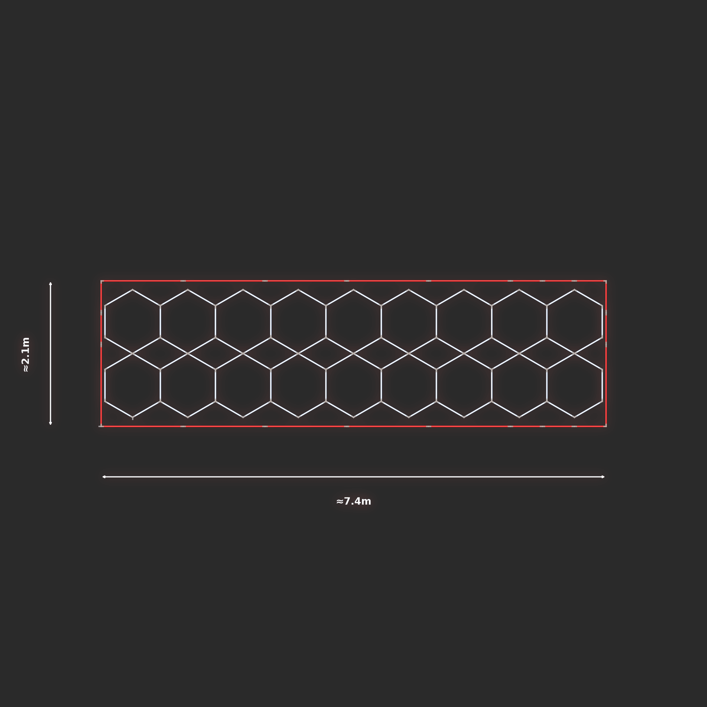 ULTRABEAM LED Light Kit Hex Parallel 7.3x1.9m 552W — Red