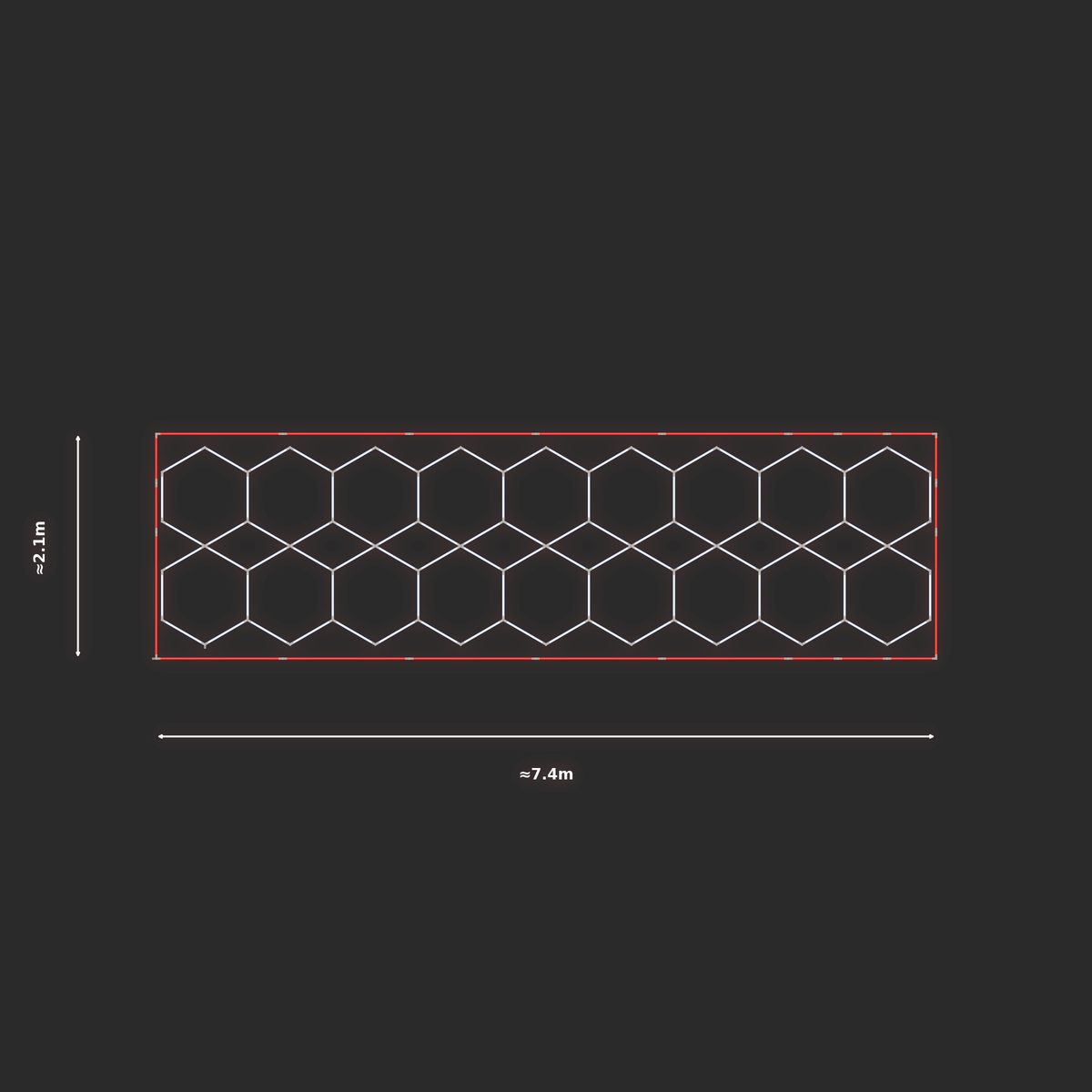 ULTRABEAM LED Light Kit Hex Parallel 7.3x1.9m 552W — Red