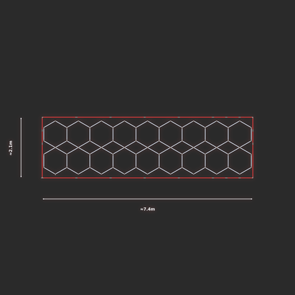 ULTRABEAM LED Light Kit Hex Parallel 7.3x1.9m 552W — Red