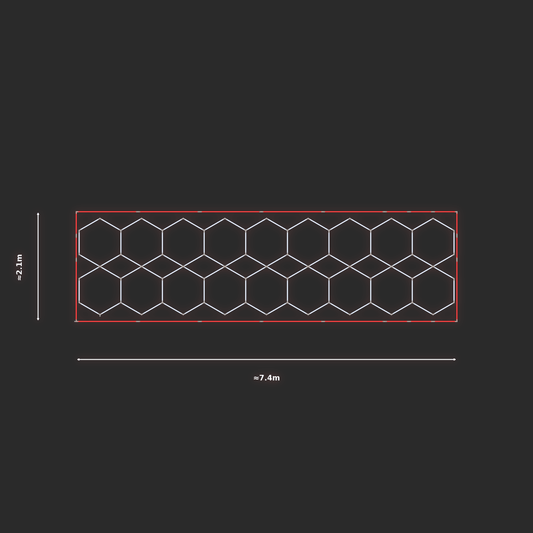 ULTRABEAM LED Light Kit Hex Parallel 7.3x1.9m 552W — Red